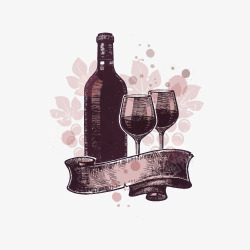 紫色葡萄酒酒杯矢量图素材