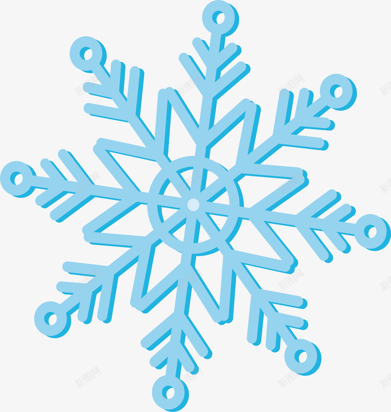 蓝色的雪花矢量图ai免抠素材_88icon https://88icon.com 冬天 冬天雪花 矢量png 蓝色雪花 雪花 雪花花纹 矢量图