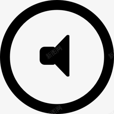 圆形按钮与音频小喇叭图标图标