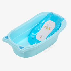 婴儿浴盆蓝色加厚宝宝沐浴盆高清图片