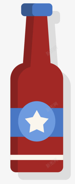 美国啤酒瓶卡通风格矢量图素材