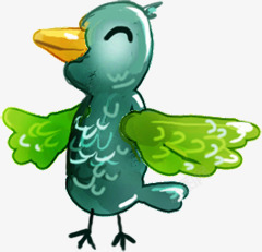春天绿色翅膀小鸟素材