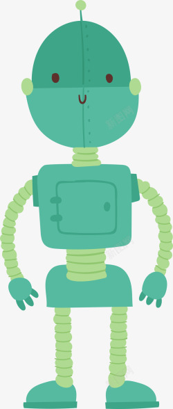 绿色微笑机器人素材