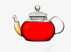 卡通版的装满红茶茶水的玻璃水壶素材