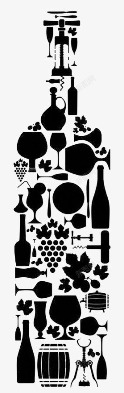 葡萄酒艺术装饰创意图案素材
