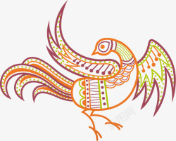 创意手绘合成小鸟舞动翅膀素材