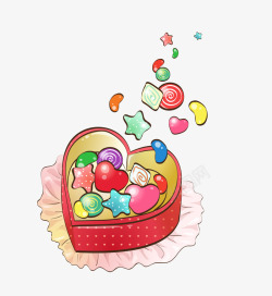 爱心糖果盒免抠心形糖果盒高清图片