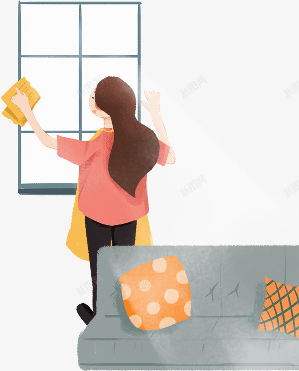 五一劳动节装饰插图打扫卫生擦玻png免抠素材_88icon https://88icon.com 五一劳动节 五一劳动节装饰插图打扫卫生擦玻璃的女孩背影免费下载 女孩 打扫卫生 擦玻璃 背影 装饰插图