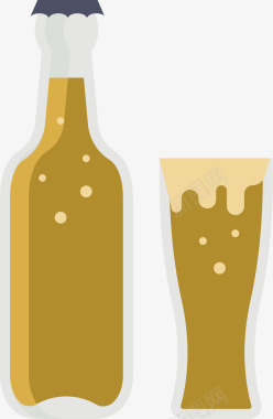 卡通啤酒瓶图标图标