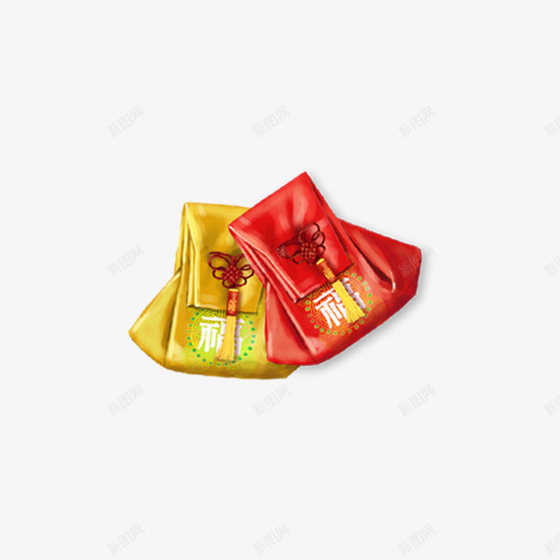 香片psd免抠素材_88icon https://88icon.com 中国风 点缀 荷包 装饰 香包 香包福平安袋