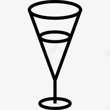 白葡萄酒饮料玻璃透明容器轮廓图标图标