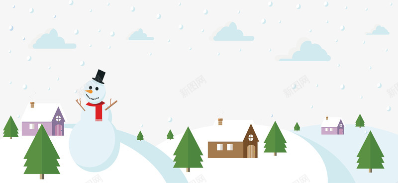 下雪的小镇矢量图ai免抠素材_88icon https://88icon.com 下雪 下雪圣诞节 下雪小镇 圣诞夜 圣诞节 矢量png 矢量图