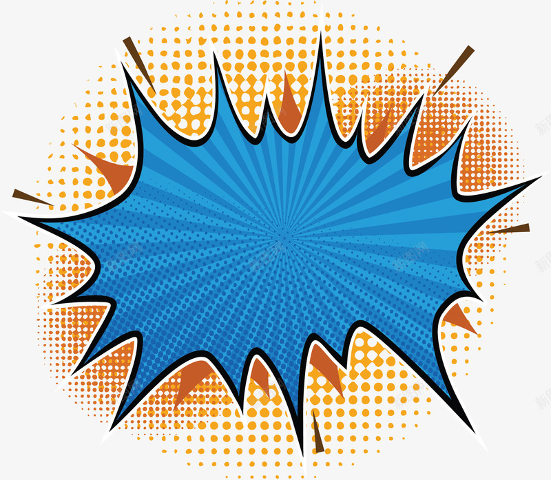 黄色波点蓝色爆炸贴矢量图ai免抠素材_88icon https://88icon.com 促销爆炸贴 爆炸 爆炸效果 爆炸贴 矢量png 蓝色爆炸贴 矢量图