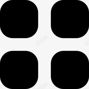 四黑色按钮键盘圆形广场图标图标