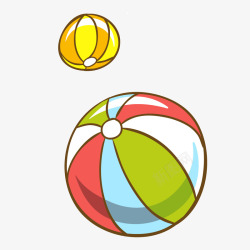 彩色卡通沙滩球素材