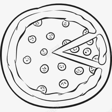 蓝莓披萨免抠素材意大利辣味香肠比萨图标图标