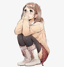 失落的可爱的女孩高清图片