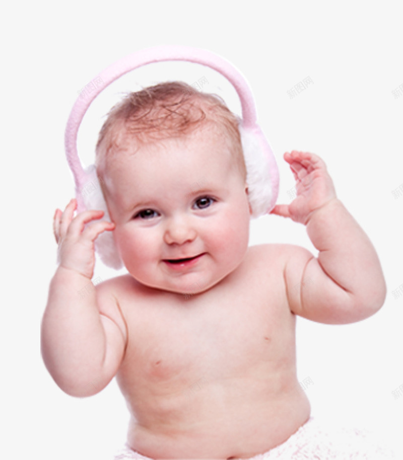 戴耳朵暖套的宝宝png免抠素材_88icon https://88icon.com 可爱的小孩 外国宝宝 宝宝 真人小孩 耳朵暖套
