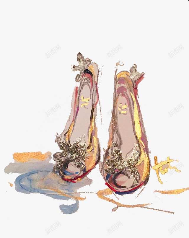 创意个性指甲油绘制高跟鞋png免抠素材_88icon https://88icon.com 创意高跟鞋 手绘高跟鞋 高跟鞋