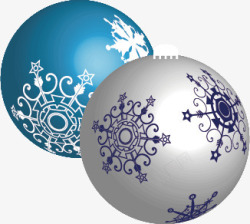 圆球雪花元素淘宝圣诞节素材