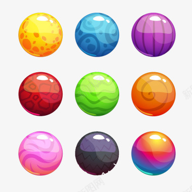 水晶球彩色水晶球按钮图标图标