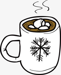 冬天热咖啡矢量图素材
