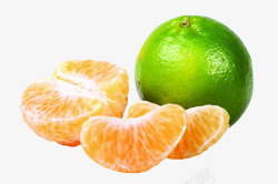 香甜橘子绿皮橘子高清图片