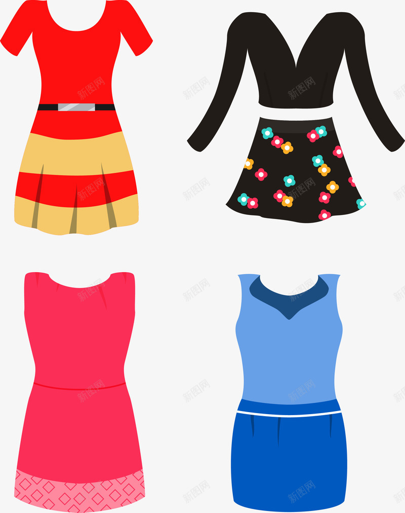 女人的裙子矢量图ai免抠素材_88icon https://88icon.com 女人 服装 衣服 裙子 矢量图