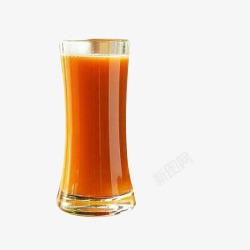 一杯胡萝卜汁玻璃杯装萝卜汁高清图片