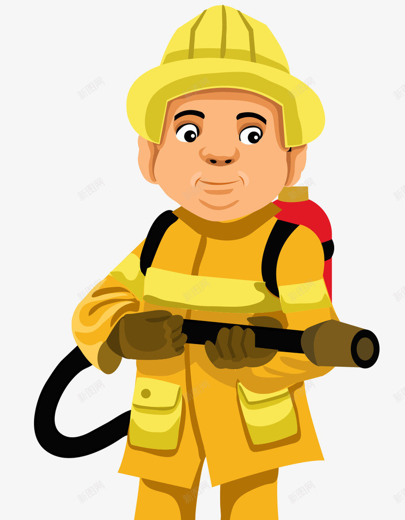 穿着黄色衣服的火警png免抠素材_88icon https://88icon.com 执法 执法人员 救援 火警 灭火器 男性 警察