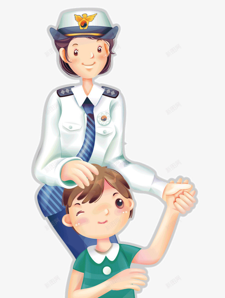 卡通白色警察图案矢量图ai免抠素材_88icon https://88icon.com 卡通 卡通图案 工作服 白色的帽子 白色的衣服 蓝色的领结 矢量图