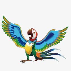 张开翅膀的彩色鹦鹉素材