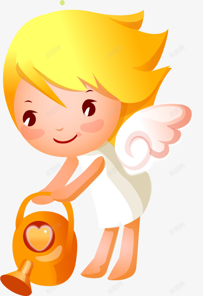 带翅膀的卡通小天使png免抠素材_88icon https://88icon.com AI矢量 卡通儿童 带翅膀的小天使 花洒