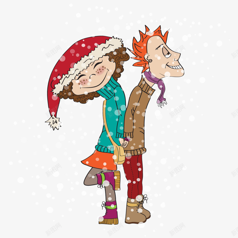 温暖冬天png免抠素材_88icon https://88icon.com 下雪 情侣 爱情 男女
