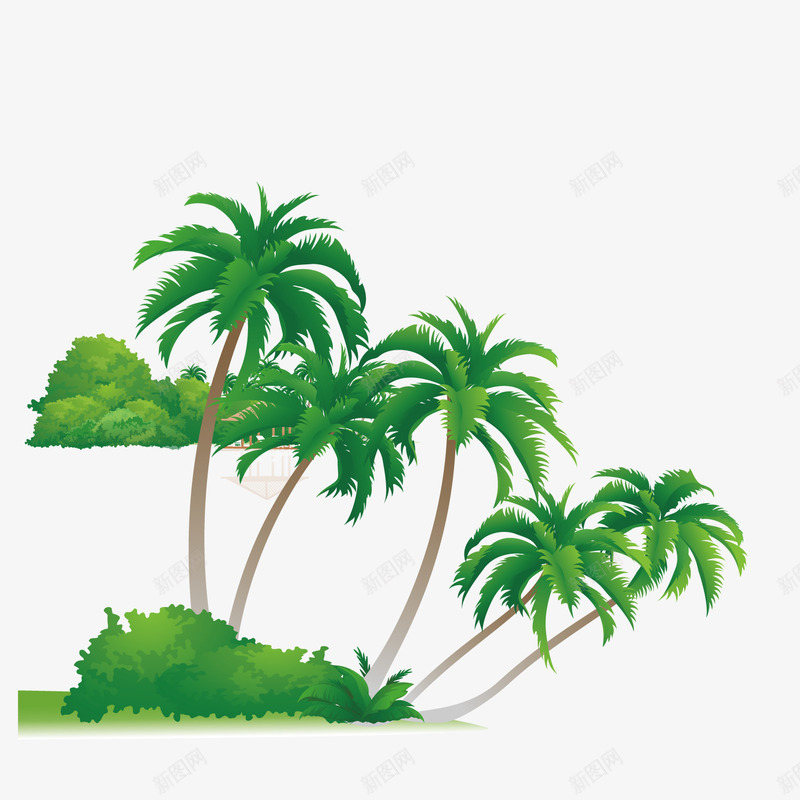 夏日椰子树矢量图ai免抠素材_88icon https://88icon.com 夏日 度假 植物 椰子树 海边 矢量图