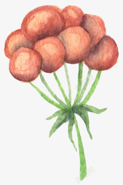 童话水墨手绘植物浆果素材