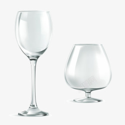 透明玻璃高脚杯素材