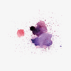 紫色滴溅水彩墨迹矢量图素材