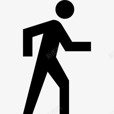 行走人背影人行走的方向按钮图标图标