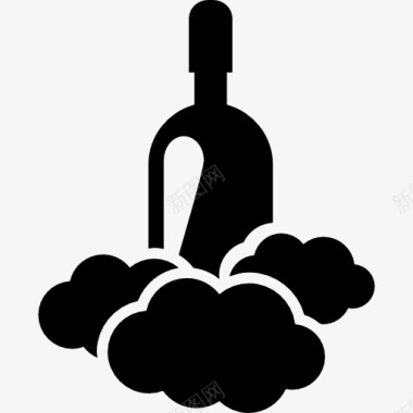 葡萄酒样品瓶酒对云图标图标