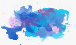 蓝紫色中国风墨迹装饰素材