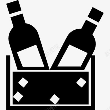 两瓶葡萄酒图标图标