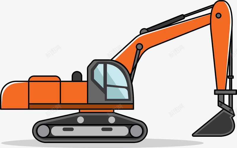 橙色大型高级挖掘机png免抠素材_88icon https://88icon.com 大型 挖拒绝 机械设备 橙色 橙色挖掘机 矢量卡通挖掘机 高级挖掘机