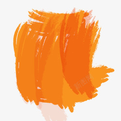 手绘水彩橙色涂鸦墨迹素材