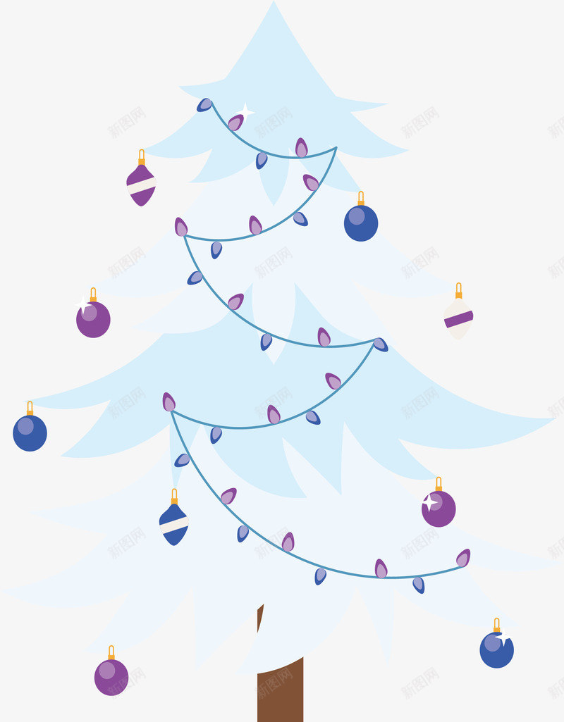 紫色彩灯圣诞树png免抠素材_88icon https://88icon.com merryChristma merryChristmas 下雪 圣诞树 圣诞节 矢量png 雪地