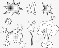 漫画爆炸云对话框素材