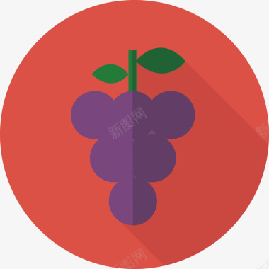 水果扁平化黑加仑葡萄图标矢量图图标
