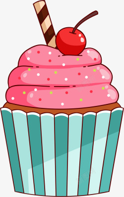 蛋糕节粉色卡通美味纸杯蛋糕高清图片