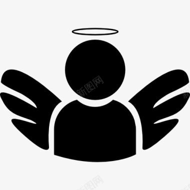 天使的翅膀和光环图标图标