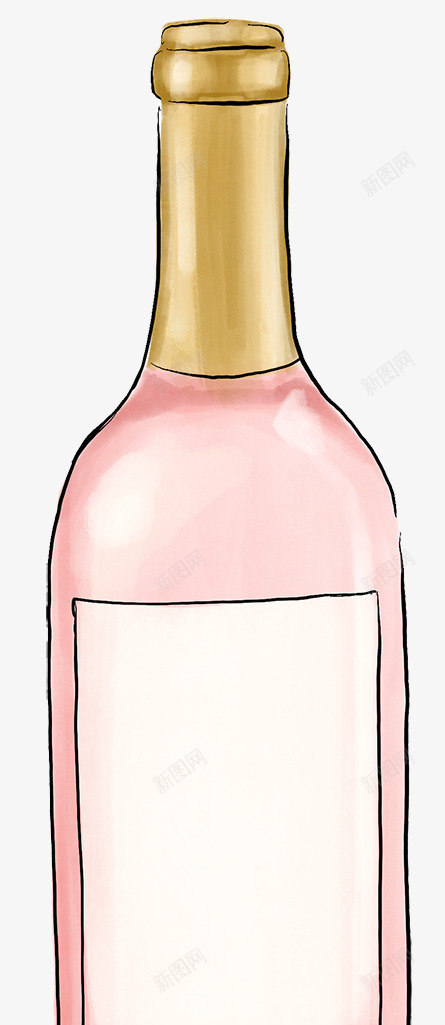 手绘粉色酒瓶图png免抠素材_88icon https://88icon.com 卡通手绘 水彩 玻璃瓶 瓶子 粉色 红酒 透明 酒瓶